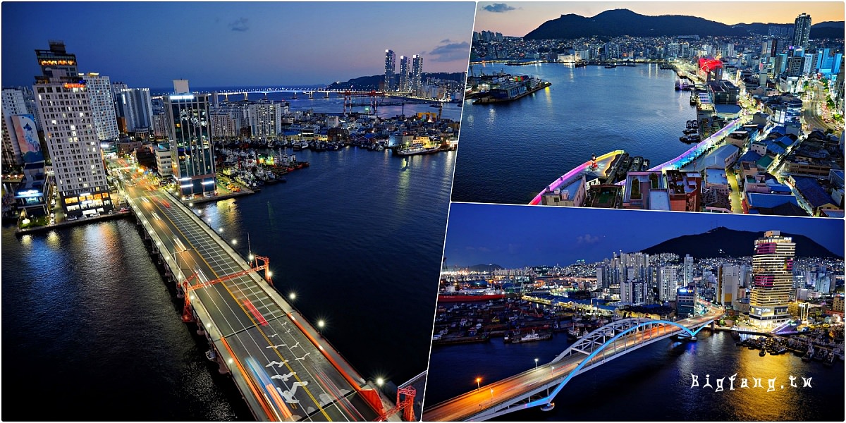 釜山夜景 南浦洞 樂天百貨展望台、影島大橋